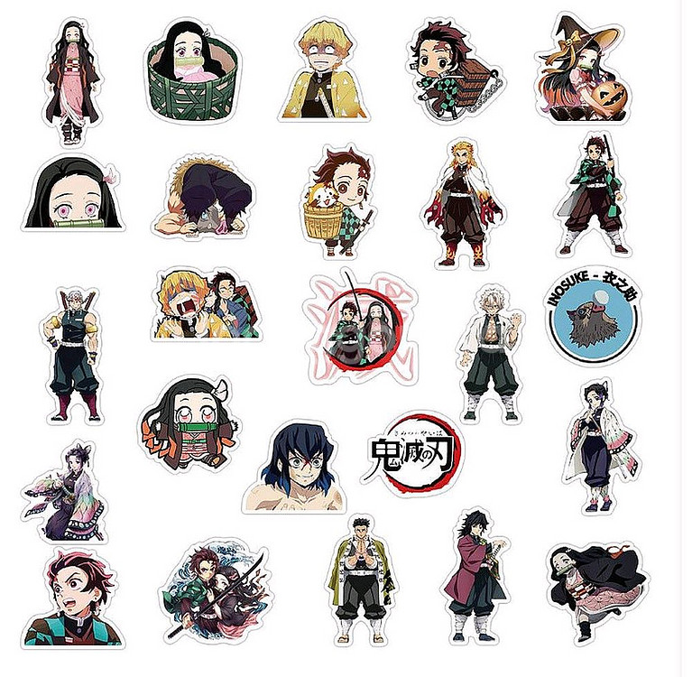 [귀멸의칼날] 데칼 캐릭터 스티커 50장세트--0