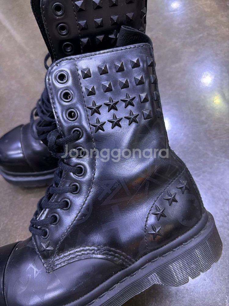 닥터마틴 링컨 10홀 스틸토 스터드 워커 부츠 220--5