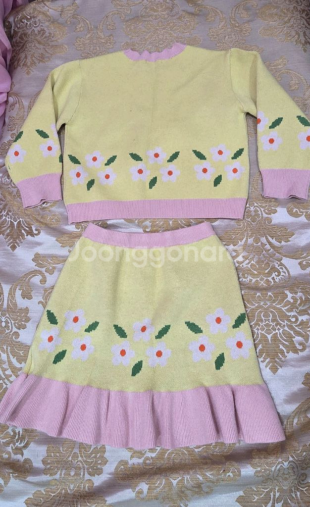 로아앤제인 니트 꽃무늬 니트 상하의 세트130--2