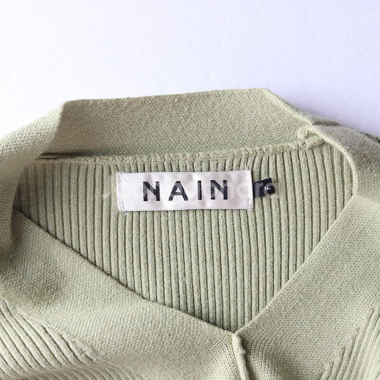 [S]나인 그린 브이넥 골지 니트 티셔츠--4