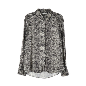 [L]자라 블랙 베이지 파이톤 뱀피 스네이크 셔츠 블라