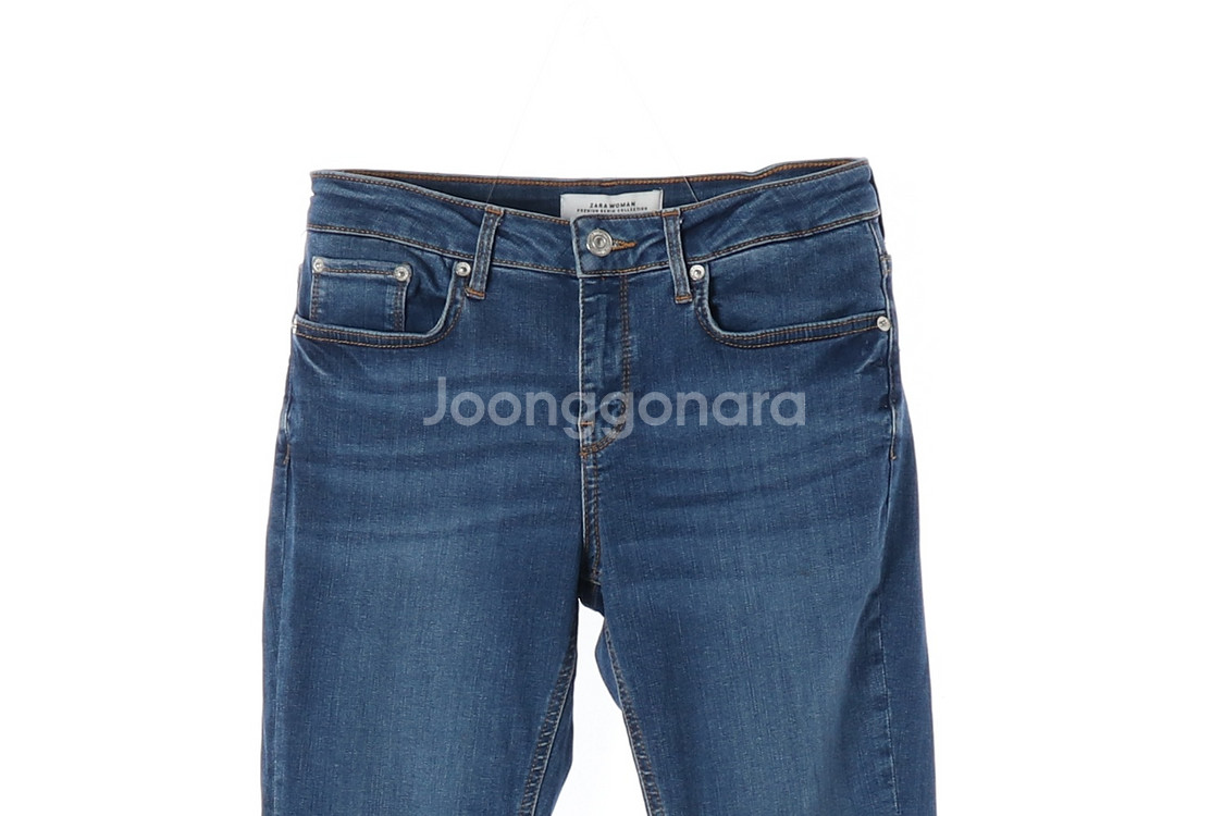 [S]자라 워싱 부츠컷 플레어진 데님 청바지--1