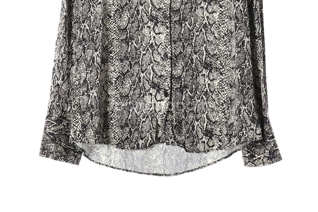 [L]자라 블랙 베이지 파이톤 뱀피 스네이크 셔츠 블라--2