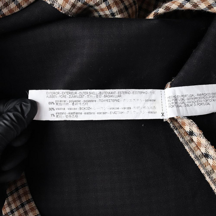 [XS]자라 베이지 잔체크 버튼 언발 랩 스커트 치마--6