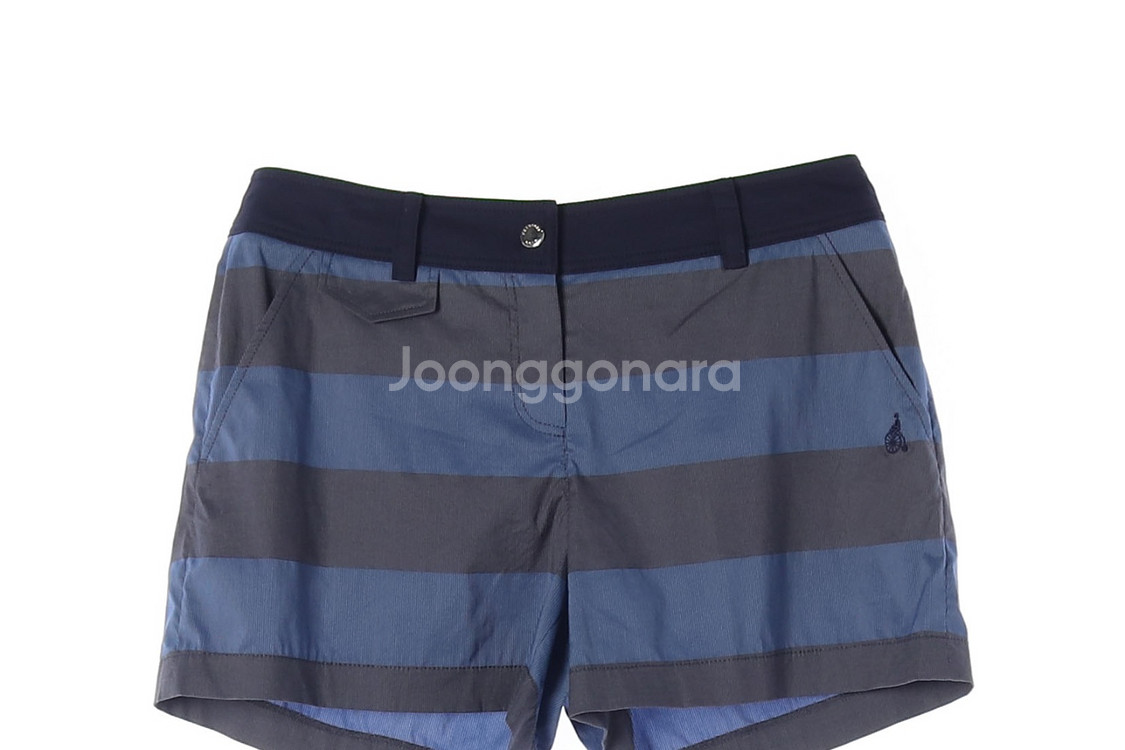 [M]빈폴 골프 블루 그레이 스트라이프 쇼츠 반바지--1