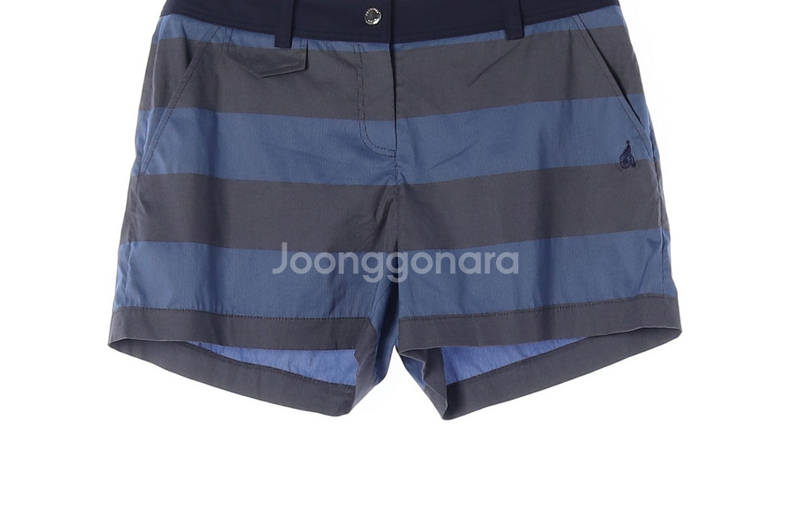 [M]빈폴 골프 블루 그레이 스트라이프 쇼츠 반바지--2