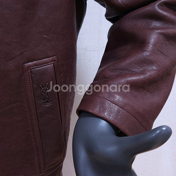 입생로랑 가죽점퍼--4