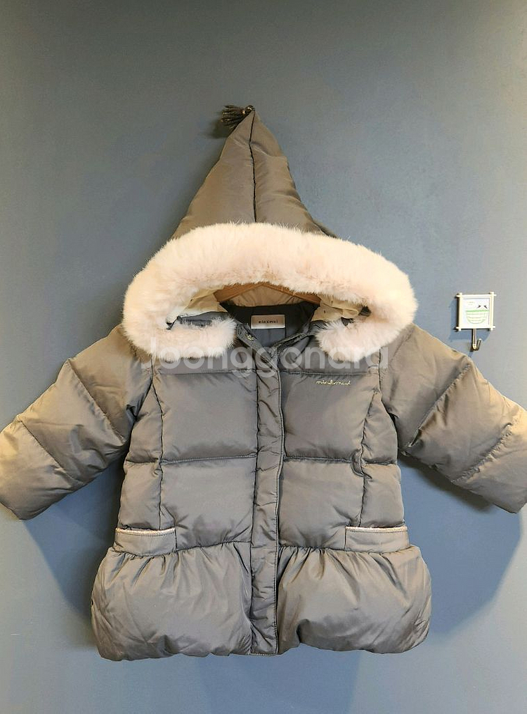 밍크뮤 여아 덕다운 후드 패딩 점퍼 90--0