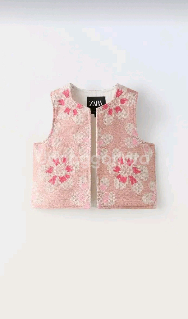 자라키즈 크로스 니트 플라워 베스트 새상품--0