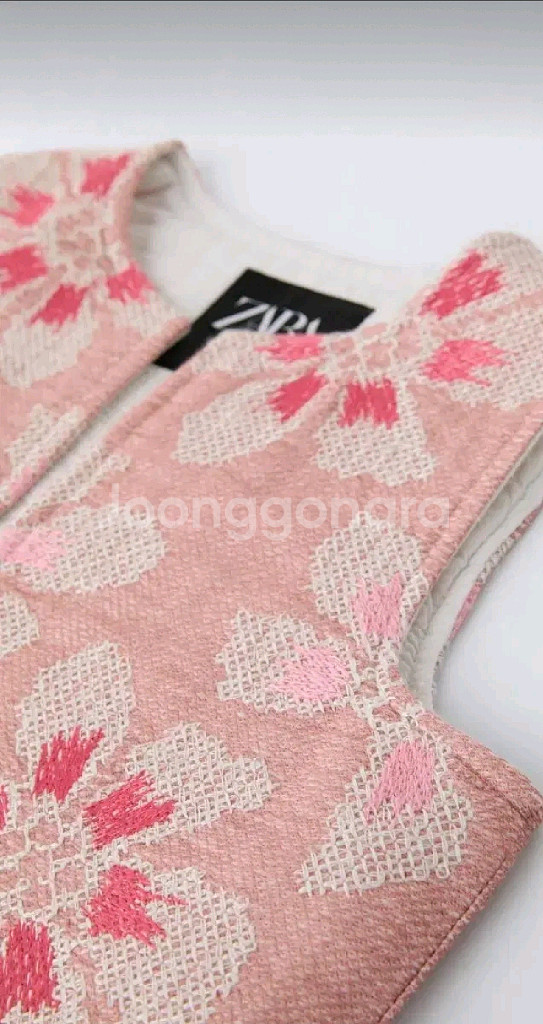 자라키즈 크로스 니트 플라워 베스트 새상품--2