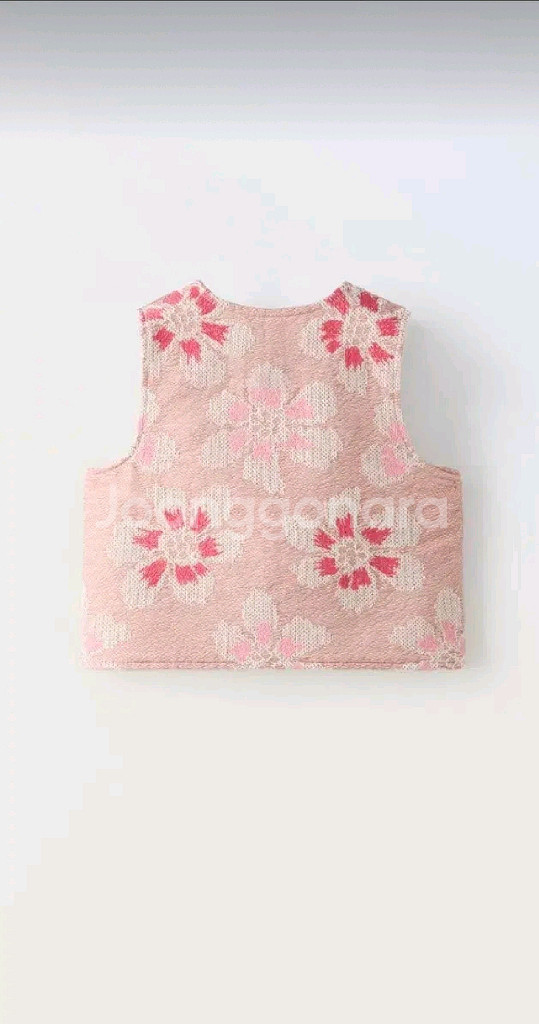 자라키즈 크로스 니트 플라워 베스트 새상품--1