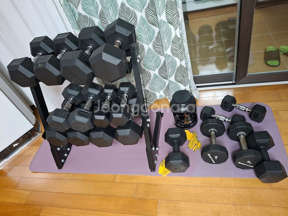 육각 덤벨 세트 + 덤벨 정리대(5~25kg)--0