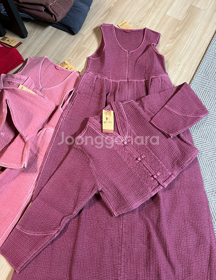 누비 생활한복 원피스 세트 새상품--7