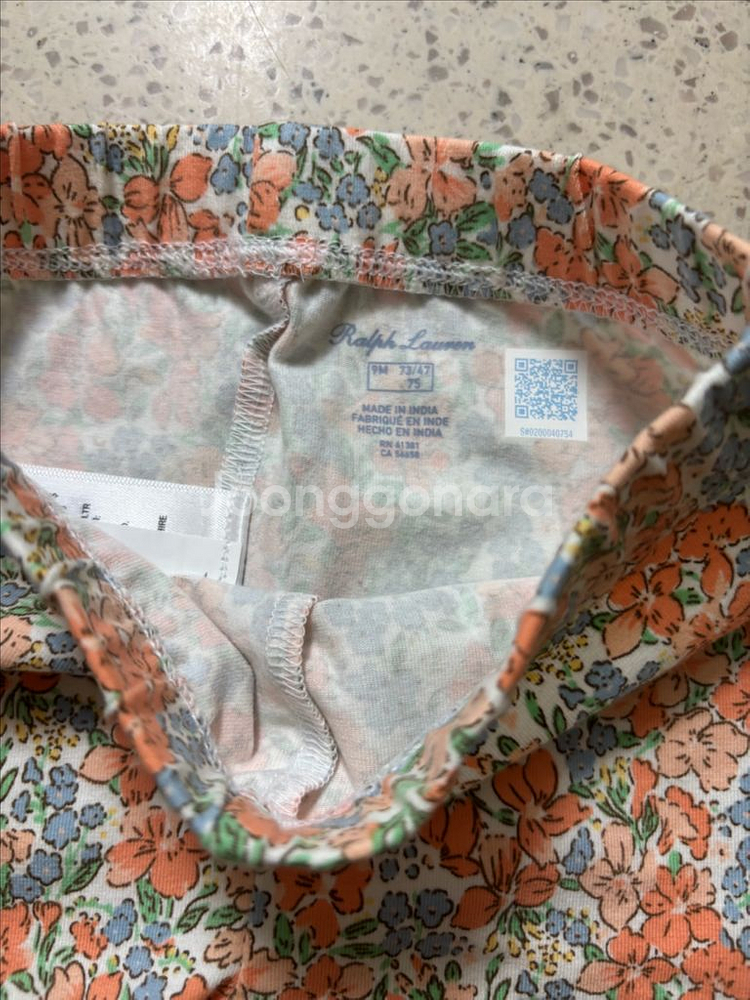 폴로 랄프로렌 꽃무늬 아기 레깅스 9M--2