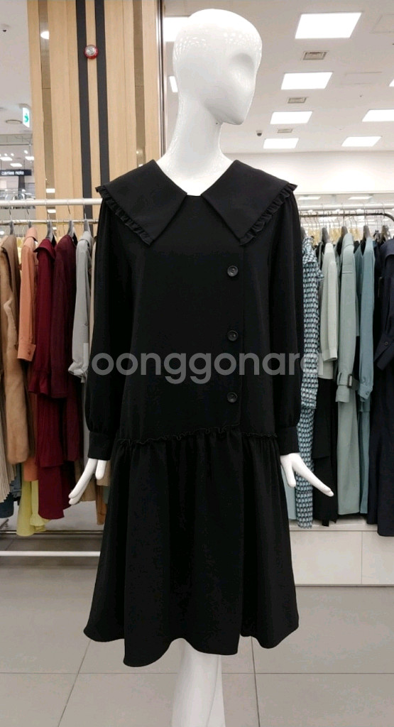 (새상품) 씨씨콜렉트 빅카라 러플 원피스 듀엘 오즈세컨--1