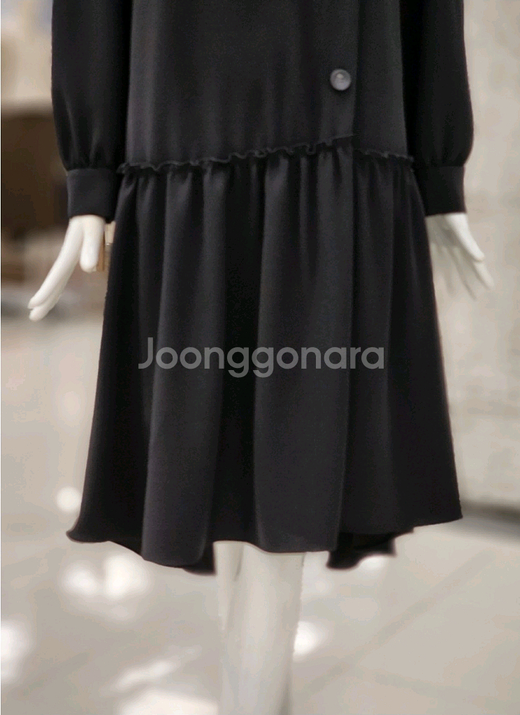 (새상품) 씨씨콜렉트 빅카라 러플 원피스 듀엘 오즈세컨--7