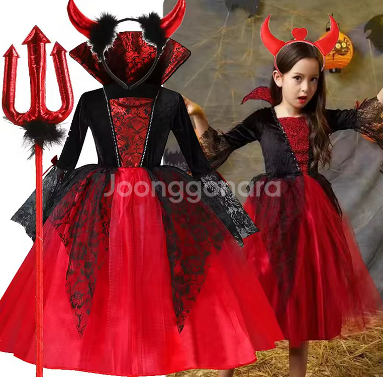 할로윈 드라큘라 코스튬 (여아 110사이즈)--0