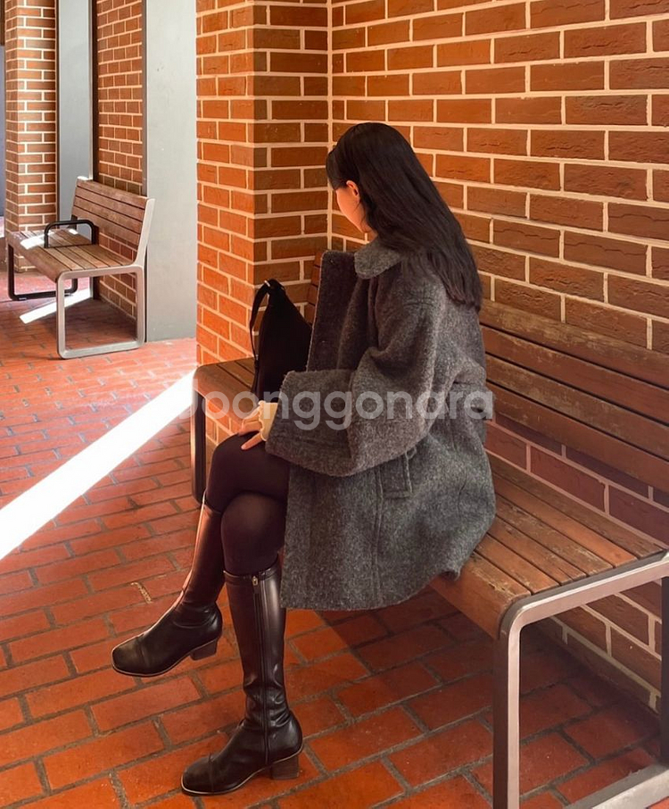 [RRACE_레이스]클라우드 싱글 오버핏 코트-차콜--3