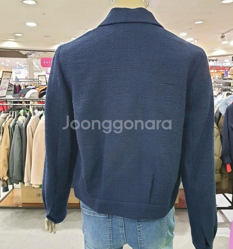 시슬리트위드자켓 블루 66사이즈--5