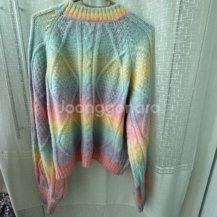 Stangve 파스텔 레인보우 니트 가디건--11
