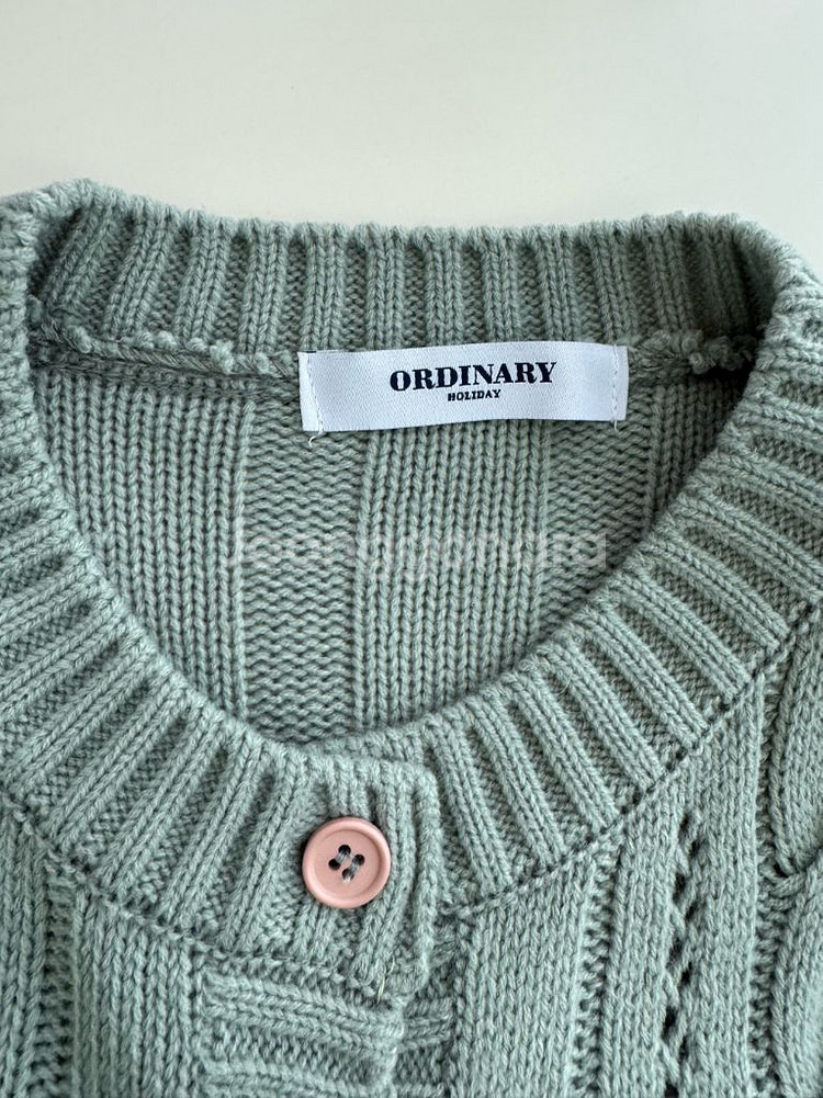 민트색 꽈배기 니트 가디건 거의새옷--9