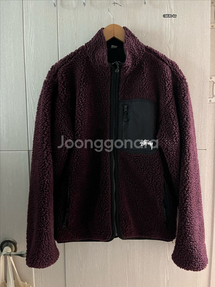 스투시 쉐르파 리버서블 버건디 m사이즈 판매합니다--4