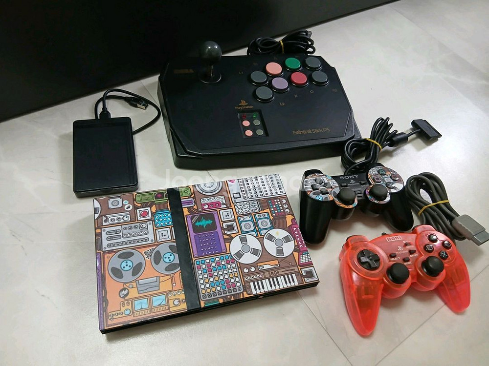 PS2 플스2 슬림 (패드2개)(조이스틱)--0
