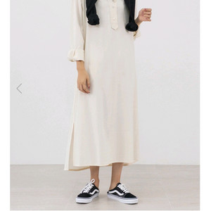 PVCS 춈미 카라버튼 원피스 L 아이보리 인디핑크