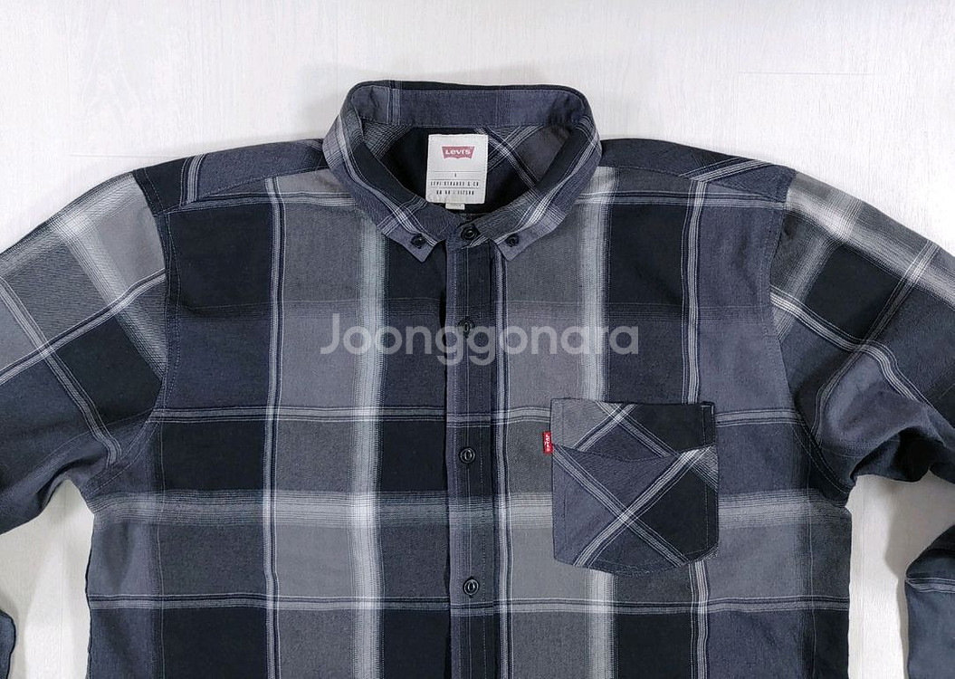 리바이스 버튼다운 체크셔츠 L--10
