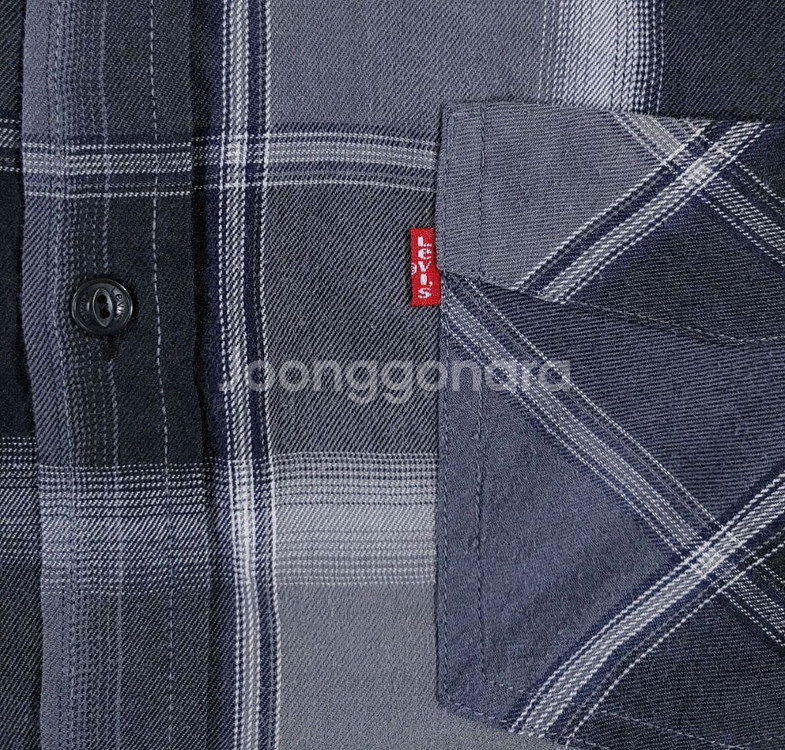 리바이스 버튼다운 체크셔츠 L--11