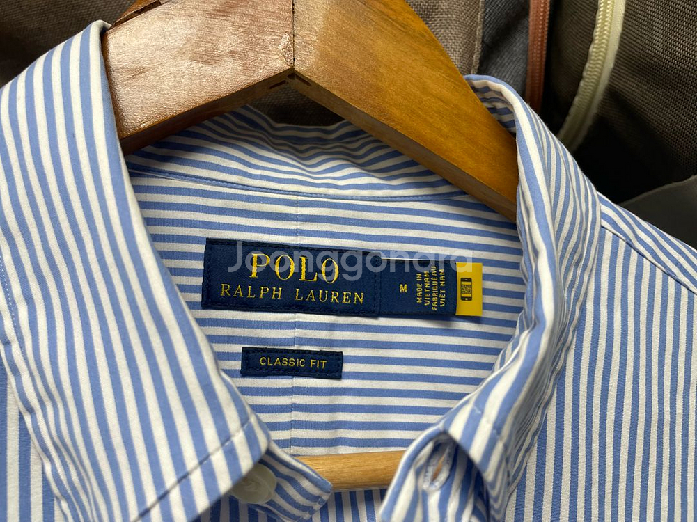 폴로 M 클래식핏 스트라이프 셔츠 QR매장판--1