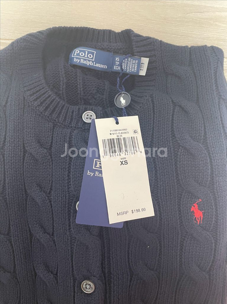새상품) 폴로 랄프로렌 우먼 코튼 케이블 가디건 xs--3