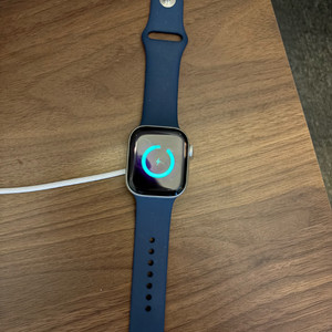 애플워치 10 GPS, 42mm, 실버, 데님 스포츠밴