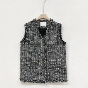 르꼬르망.트위드 베스트 숏 블랙