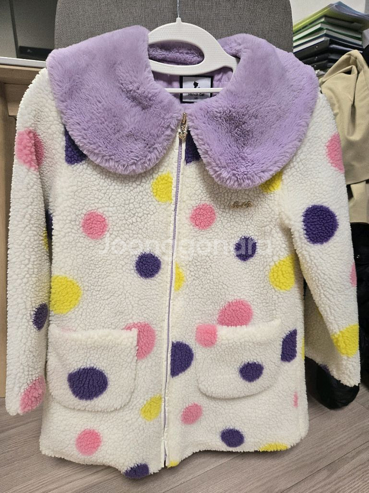 프렌치캣 멀티 도트 뽀글이 점퍼 145--0