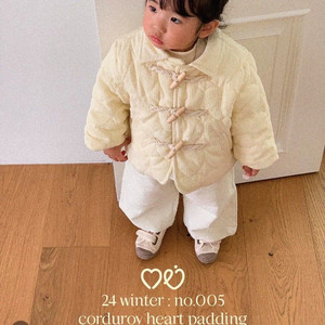 몬제 유아 코듀로이 퀼팅 점퍼 S사이즈(드라이완료)