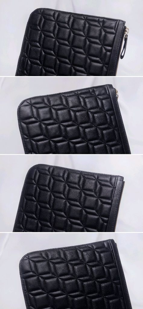 피에르 하디 퀼팅 큐브 나파레더 카프스킨 클러치--5