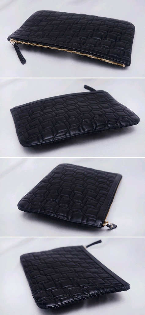 피에르 하디 퀼팅 큐브 나파레더 카프스킨 클러치--4