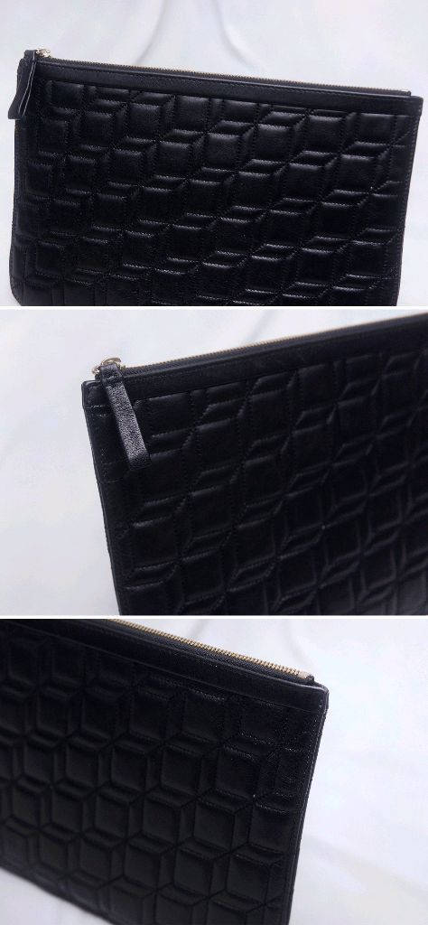 피에르 하디 퀼팅 큐브 나파레더 카프스킨 클러치--6