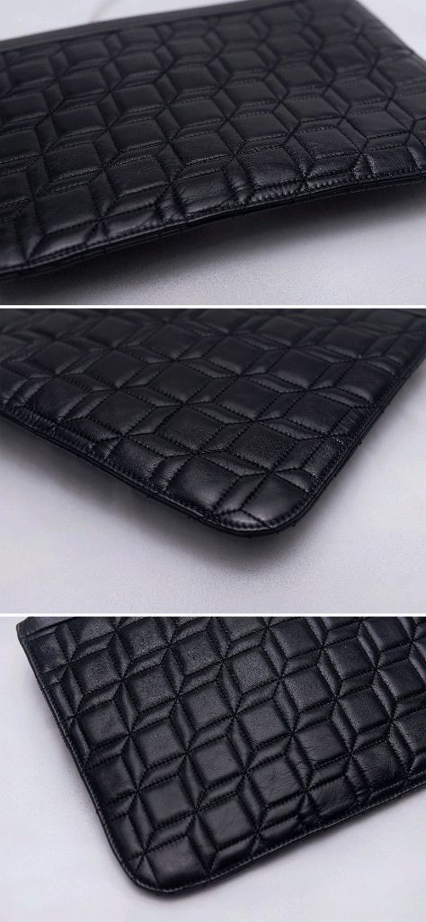 피에르 하디 퀼팅 큐브 나파레더 카프스킨 클러치--7