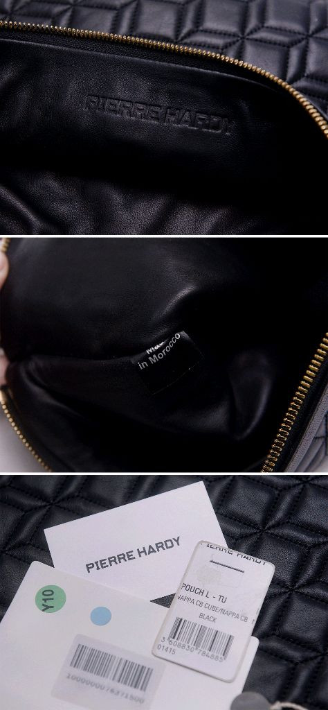 피에르 하디 퀼팅 큐브 나파레더 카프스킨 클러치--9