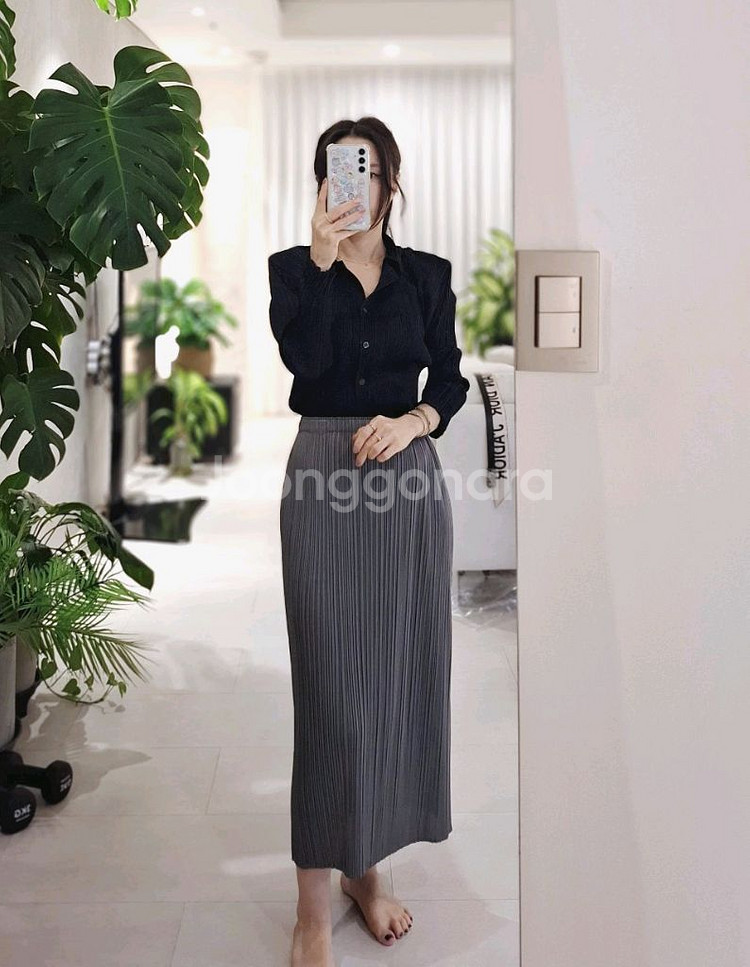 플리츠플리즈 셔츠형 카라탑 이세이미야케--6