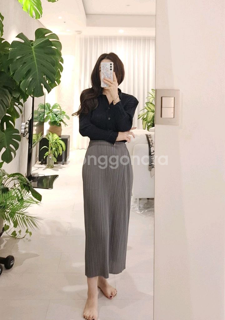 플리츠플리즈 셔츠형 카라탑 이세이미야케--3