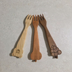 우드 포크 3개 몽땅 새거