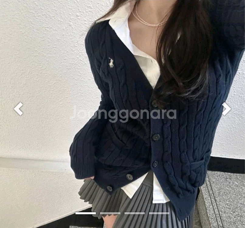 폴로 랄프로렌 케이블 가디건 (네이비)--0