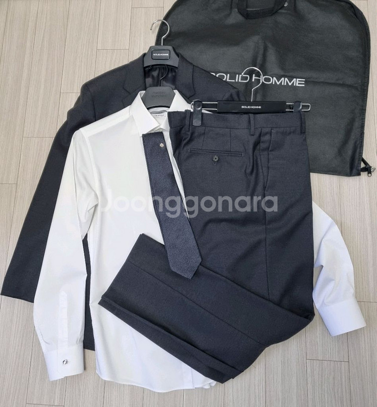 솔리드옴므 모정장셋업 차콜색 듀퐁 풀구성품 상의50(1--6