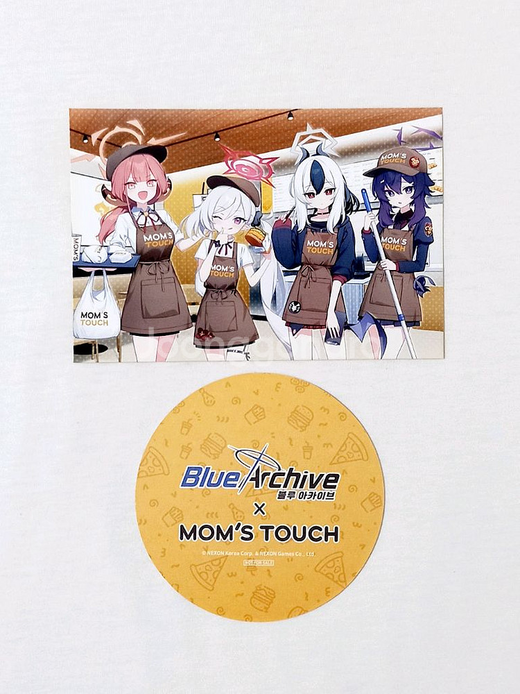 블루아카이브 맘스터치 콜라보 엽서&코스터 세트 경품--0