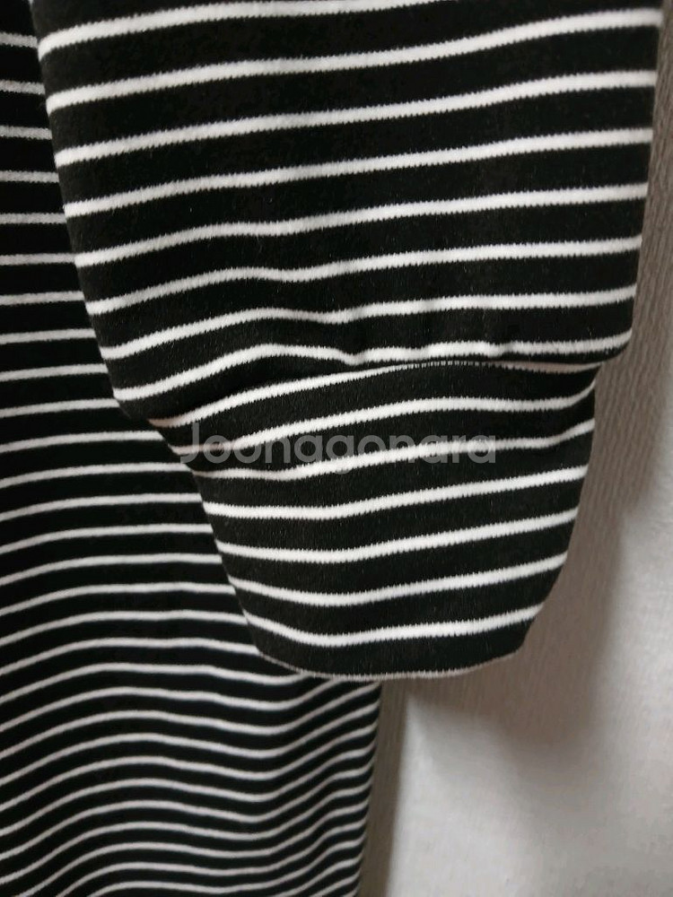 리본스트라이프 후드 롱 원피스 free--2