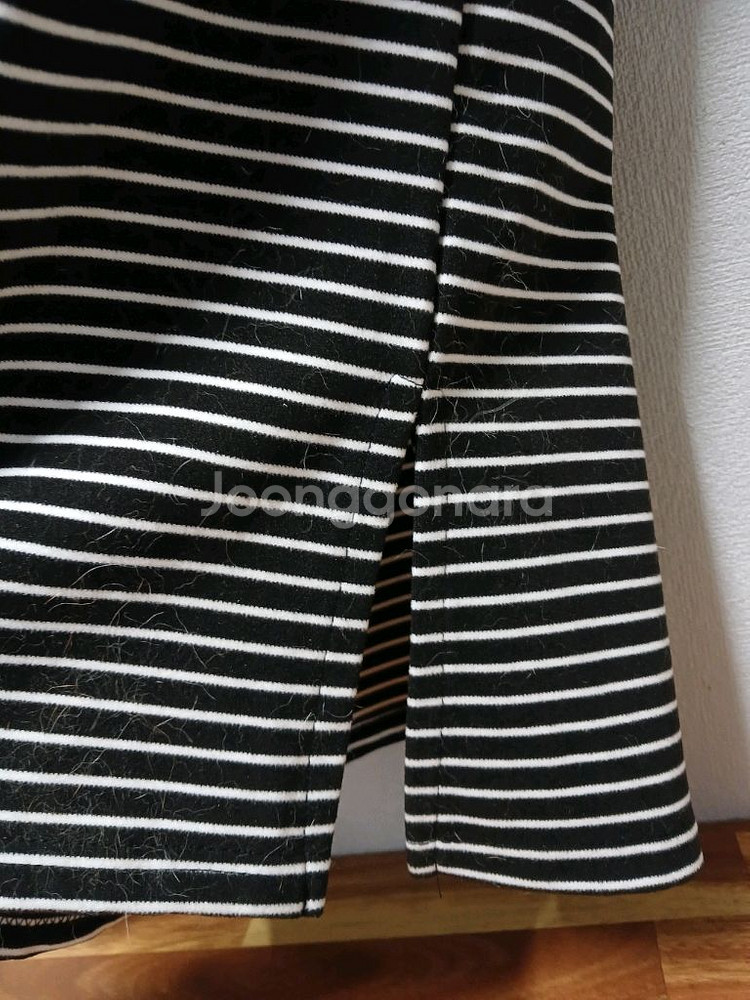 리본스트라이프 후드 롱 원피스 free--4