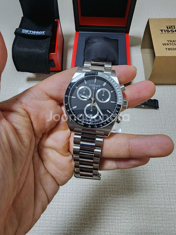 티쏘 크로노그래프 쿼츠 40mm 검판 풀박스 새제품급--2